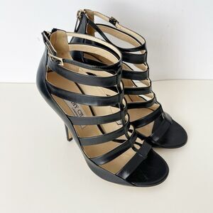 Jimmy Choo Fathom Cage‎ Booties 38 1/2 (US 8 1/2) Black Made In Italy Cage